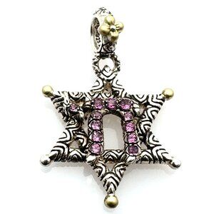 Barbara Bixby Womens Pendant 18K Gold Sterling Silver Gemstone Star of David